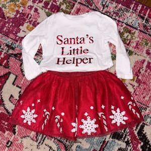 Santa's Little Helper Christmas Outfit 2T